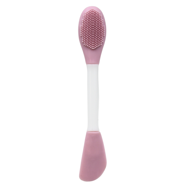 Spatule & brosse visage à double face rose