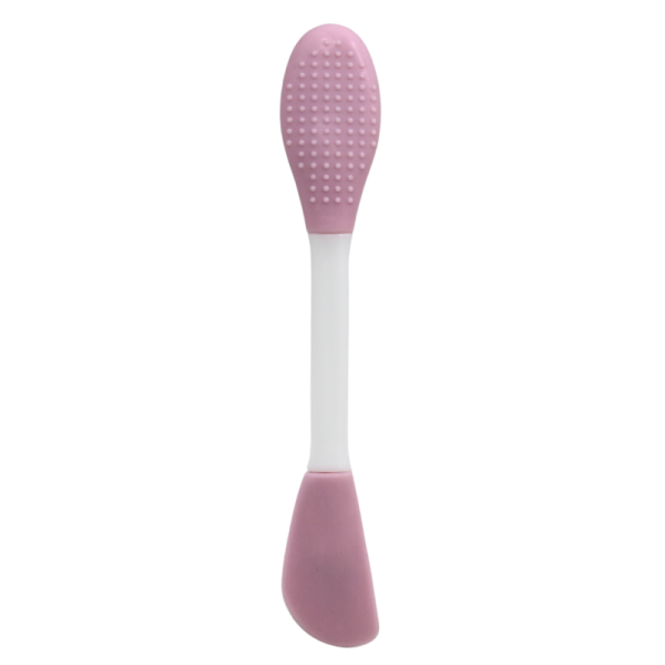 Spatule & brosse visage à double face rose