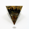 Orgonite pyramide Oeil de Tigre et Obsidienne Noire Arbre de Vie & Spi