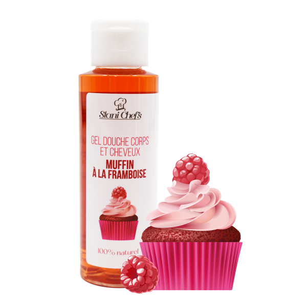 2 en 1 Gel douche corps et shampoing - Muffin à la framboise - 100ml 