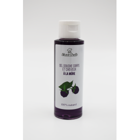 2 en 1Gel douche corps et shampoing à la mûre - 100ml 100% naturel -