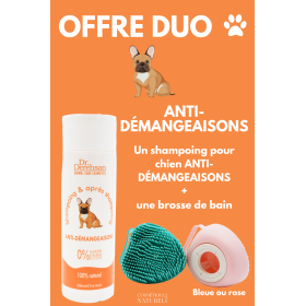 Shampoing pour chien 200ml + brosse de bain - OFFRE DUO - ANTI-DÉMANG