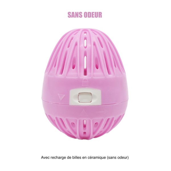 Boule de lavage machine à laver rose + recharge - Sans odeur