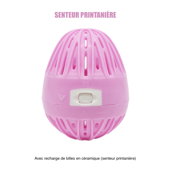 Boule de lavage machine à laver rose + recharge - senteur printanièr