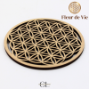 Plaque Fleur de Vie Sculptée Bois 10cm
